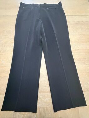 Sharon Young Black Wide-Leg Trousers with Stud Waist